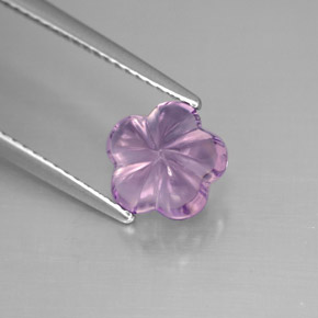 1.93캐럿 천연 바이올렛 아메시스트, 플라워 컷, 8.1×7.9 mm, 투명한