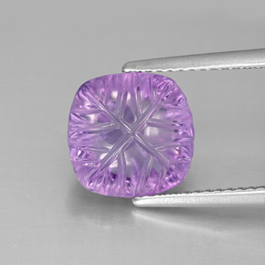 4.20캐럿 천연 바이올렛 아메시스트, 플라워 컷, 10×9.8 mm, 투명한