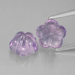 캐럿 천연 바이올렛 아메시스트 보석, 플라워 컷, 7.7×7.6 mm, 투명한