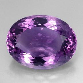 43.53캐럿 천연 바이올렛 아메시스트, 타원형 컷, 26.3×20.2 mm, VVS