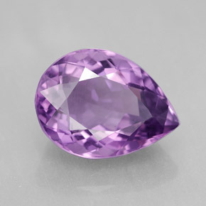 6.59캐럿 천연 바이올렛 아메시스트, 배 모양, 14.2×10.5 mm, VVS