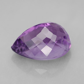 6.59캐럿 천연 바이올렛 아메시스트, 배 모양, 14.2×10.5 mm, VVS