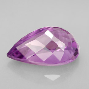6.44캐럿 천연 바이올렛 아메시스트, 배 모양, 15.8×10.2 mm, VVS