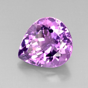 7.03캐럿 천연 바이올렛 아메시스트, 배 모양, 14.2×12.6 mm, VVS