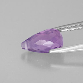 1.54캐럿 천연 바이올렛 아메시스트, 브리올레트, 9.2×5.2 mm, VS