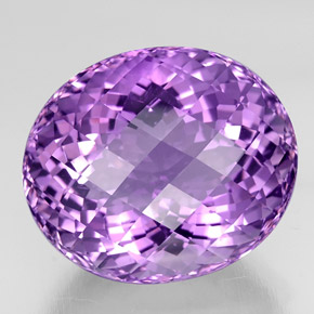 37.95캐럿 천연 바이올렛 아메시스트, 타원형 컷, 22.6×19.2 mm, VVS