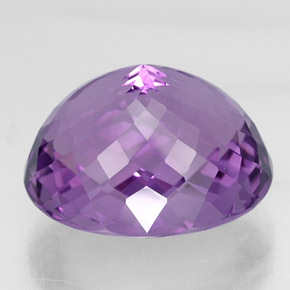 37.95캐럿 천연 바이올렛 아메시스트, 타원형 컷, 22.6×19.2 mm, VVS