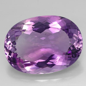 38.07캐럿 천연 바이올렛 아메시스트, 타원형 컷, 27.1×19.8 mm, IF
