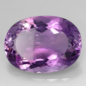 38.07캐럿 천연 바이올렛 아메시스트, 타원형 컷, 27.1×19.8 mm, IF