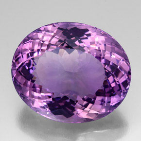 65.73캐럿 천연 바이올렛 아메시스트, 타원형 컷, 28.9×24.2 mm, IF