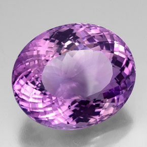 65.73캐럿 천연 바이올렛 아메시스트, 타원형 컷, 28.9×24.2 mm, IF