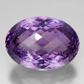 76.02캐럿 천연 바이올렛 아메시스트, 타원형 컷, 31.4×22.8 mm, IF