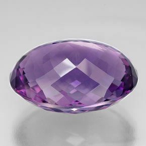 76.02캐럿 천연 바이올렛 아메시스트, 타원형 컷, 31.4×22.8 mm, IF