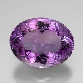 54.02캐럿 천연 바이올렛 아메시스트, 타원형 컷, 27.8×21.5 mm, IF