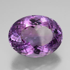 54.02캐럿 천연 바이올렛 아메시스트, 타원형 컷, 27.8×21.5 mm, IF