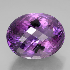 49.96캐럿 천연 바이올렛 아메시스트, 타원형 컷, 25.9×20.3 mm, IF