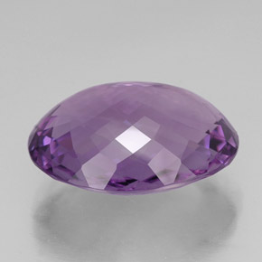 33.87캐럿 천연 퍼플 아메시스트, 타원형 컷, 25.2×19.6 mm, IF
