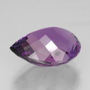 25.26캐럿 천연 퍼플 아메시스트, 배 모양, 22.8×17.1 mm, VVS-VS