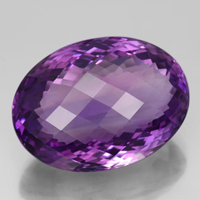 50.62캐럿 천연 바이올렛 아메시스트, 타원형 컷, 30.7×20.6 mm, IF
