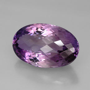 63.30캐럿 천연 바이올렛 아메시스트, 타원형 컷, 32.8×20.4 mm, IF