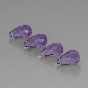 캐럿 천연 바이올렛 아메시스트 보석, 브리올레트, 8.8×5.1 mm, VVS-VS