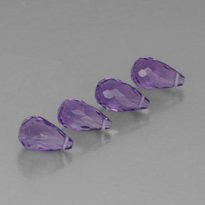 캐럿 천연 바이올렛 아메시스트 보석, 브리올레트, 8.8×5.1 mm, VVS-VS
