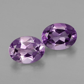 캐럿 천연 바이올렛 아메시스트 보석, 타원형 컷, 8×6.1 mm, VVS-VS