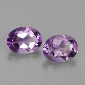캐럿 천연 바이올렛 아메시스트 보석, 타원형 컷, 8×6.1 mm, VVS-VS