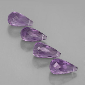 캐럿 천연 바이올렛 아메시스트 보석, 브리올레트, 9.1×5.1 mm, VVS-VS