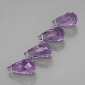 캐럿 천연 바이올렛 아메시스트 보석, 브리올레트, 9.1×5.1 mm, VVS-VS