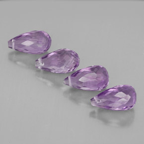 캐럿 천연 바이올렛 아메시스트 보석, 브리올레트, 9.1×5.1 mm, VVS-VS