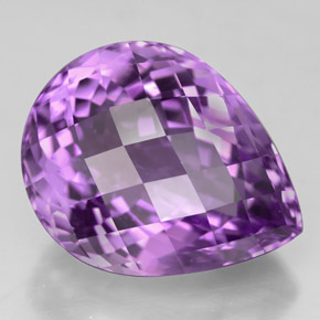11.44캐럿 천연 바이올렛 아메시스트, 배 모양, 16.8×13.2 mm, VVS