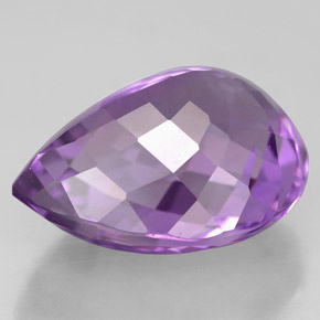 11.44캐럿 천연 바이올렛 아메시스트, 배 모양, 16.8×13.2 mm, VVS