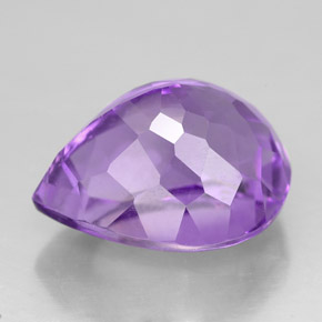7.40캐럿 천연 바이올렛 아메시스트, 배 모양, 14×11.3 mm, VVS
