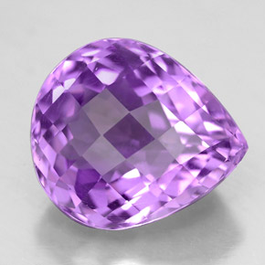 6.77캐럿 천연 바이올렛 아메시스트, 배 모양, 13.3×11.7 mm, VVS-VS