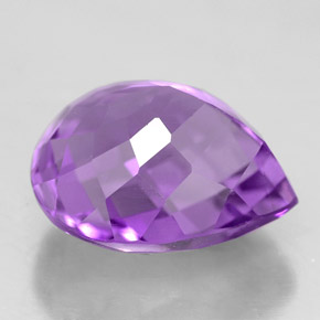 6.77캐럿 천연 바이올렛 아메시스트, 배 모양, 13.3×11.7 mm, VVS-VS