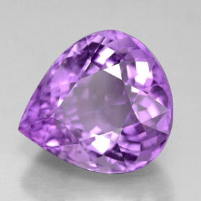 6.12캐럿 천연 바이올렛 아메시스트, 배 모양, 12.6×11.4 mm, VVS