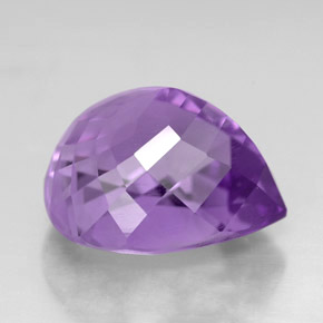 6.12캐럿 천연 바이올렛 아메시스트, 배 모양, 12.6×11.4 mm, VVS