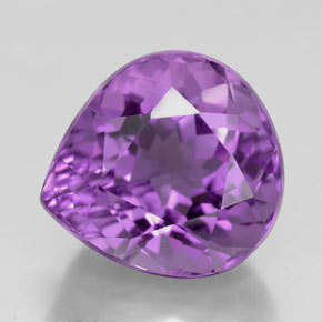 5.72캐럿 천연 퍼플 아메시스트, 배 모양, 11.9×11.1 mm, VVS