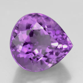 5.72캐럿 천연 퍼플 아메시스트, 배 모양, 11.9×11.1 mm, VVS