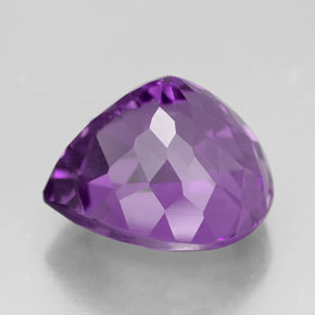 5.72캐럿 천연 퍼플 아메시스트, 배 모양, 11.9×11.1 mm, VVS