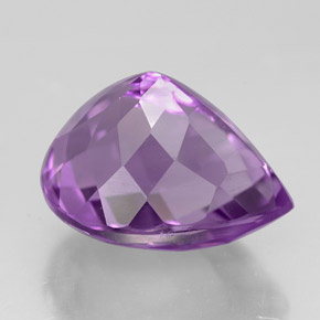 5.97캐럿 천연 바이올렛 아메시스트, 배 모양, 12.8×10.4 mm, VVS