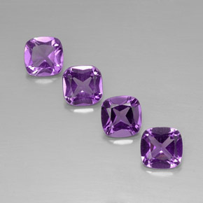 캐럿 천연 바이올렛 아메시스트 보석, 쿠션 컷, 6.1×6 mm, VVS