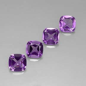 캐럿 천연 바이올렛 아메시스트 보석, 쿠션 컷, 6.1×6 mm, VVS