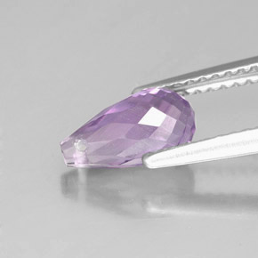 1.28캐럿 천연 바이올렛 아메시스트, 브리올레트, 8.9×4.8 mm, VVS