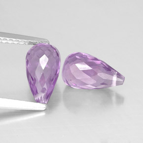 캐럿 천연 바이올렛 아메시스트 보석, 브리올레트, 8.8×5.1 mm, VVS-VS