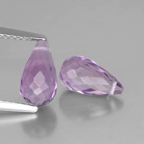캐럿 천연 바이올렛 아메시스트 보석, 브리올레트, 8.8×4.9 mm, VVS-VS