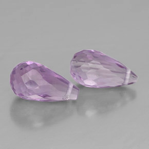 캐럿 천연 바이올렛 아메시스트 보석, 브리올레트, 8.8×4.9 mm, VVS-VS