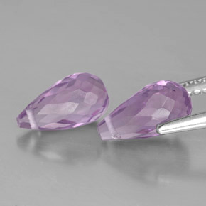 캐럿 천연 바이올렛 아메시스트 보석, 브리올레트, 8.8×4.9 mm, VVS-VS