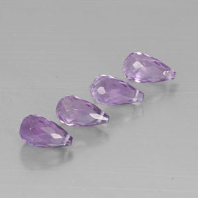 캐럿 천연 바이올렛 아메시스트 보석, 브리올레트, 9×5.1 mm, VVS-VS